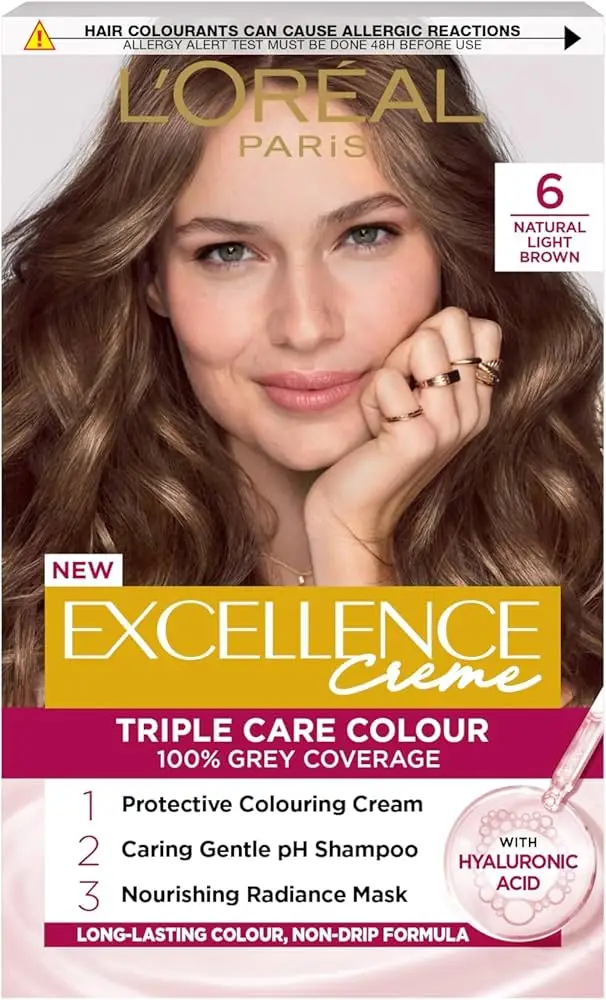 L'Oréal Paris Excellence Creme Triple Care Hair Colour - 6 Natural Light Brown