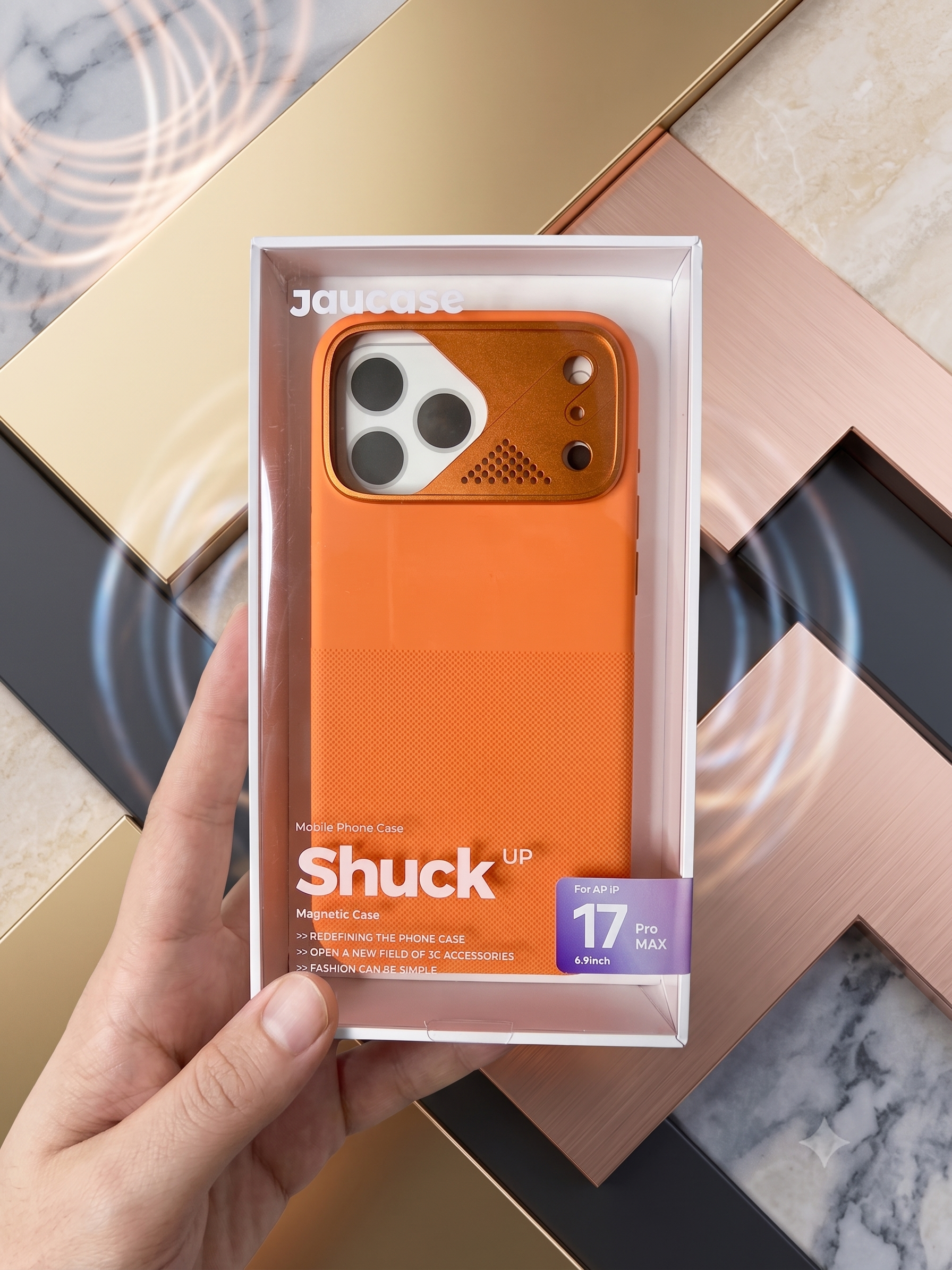 Jaucase Shuck-Up Textured Magnetic Case with Camera Protector for iPhone 17 Pro Max