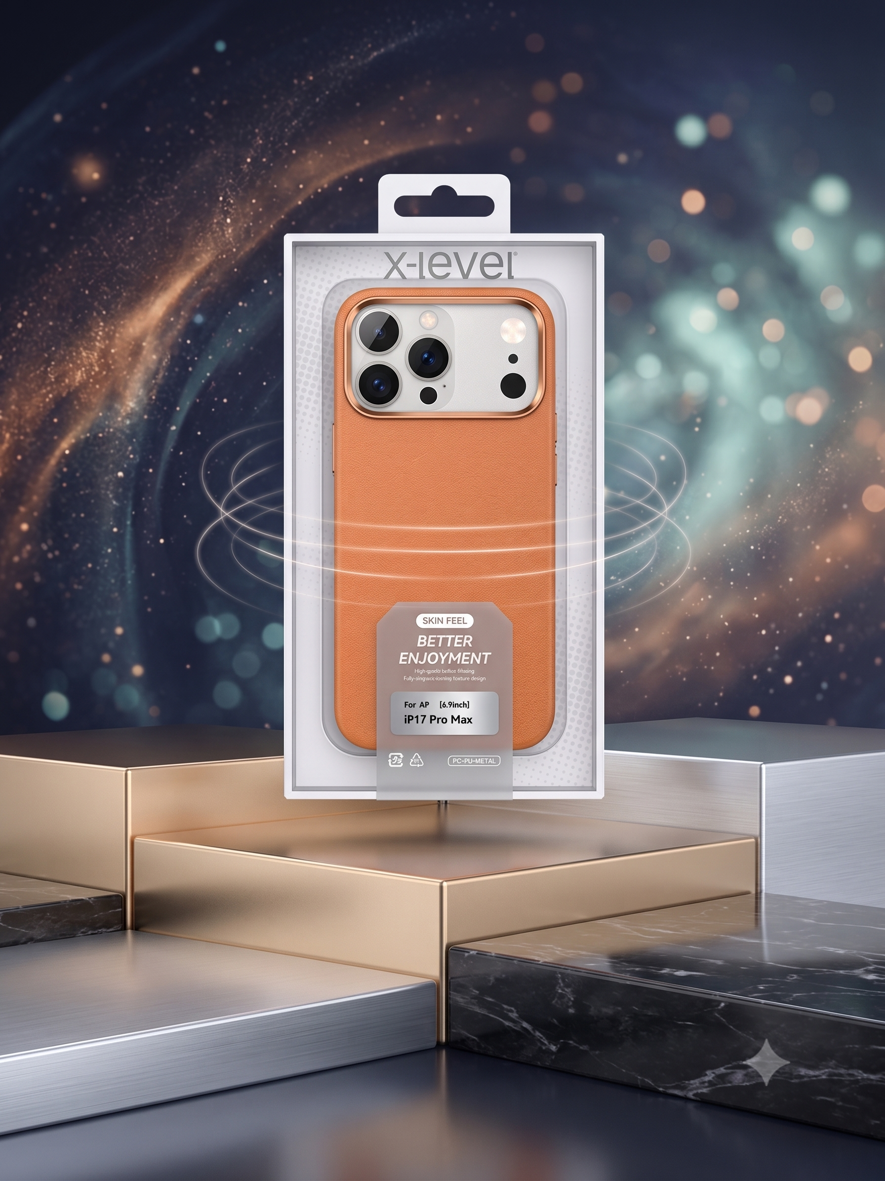 X-Level Skin Feel Premium Leather Texture Case for iPhone 17 Pro Max