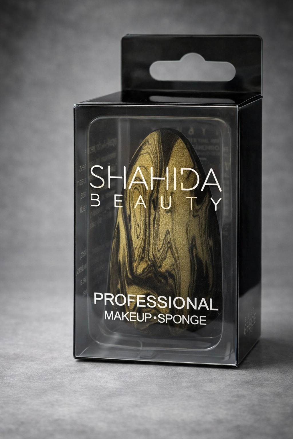 Shahida Beauty Professional Makeup Sponge – Gold & Black Marble - Image 2