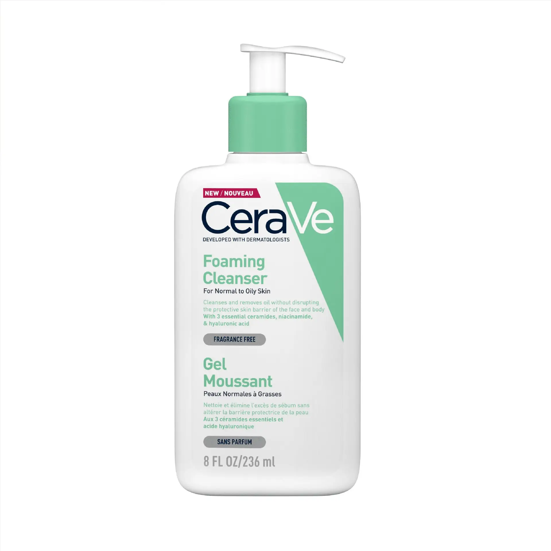 CeraVe Foaming Cleanser for Normal to Oily Skin – 236ml (8 FL OZ)